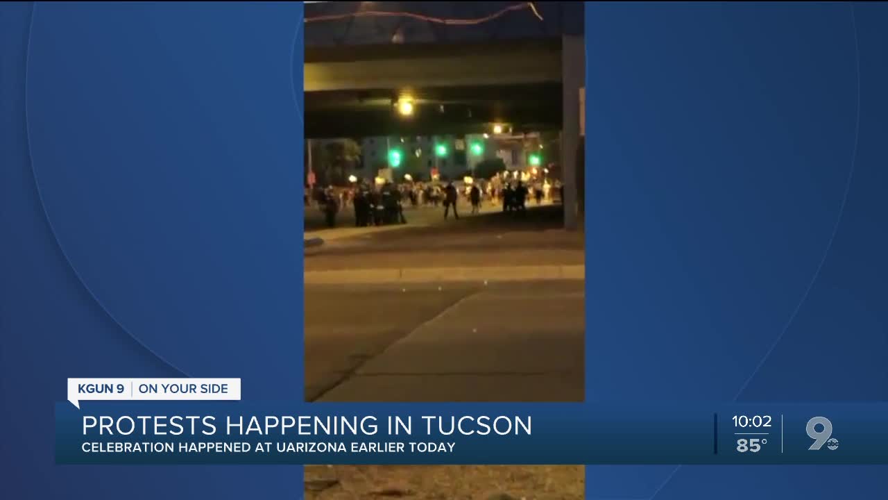 Protests in Tucson following celebration at UArizona