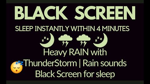 Calming Black Screen Ambiance! Heavy Rain, Thunderstorm & Village Dog Sounds