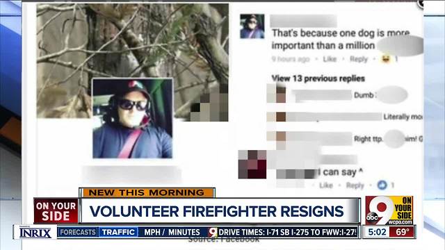 Franklin Township firefighter who would save dog before black person resigns