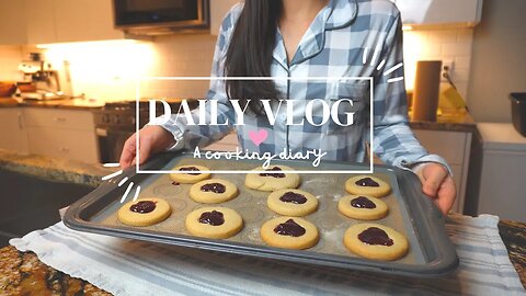 SUB-VLOG | Strawberry sugar cookies, spaghetti, gimbap, breville barista touch, living alone ASMR