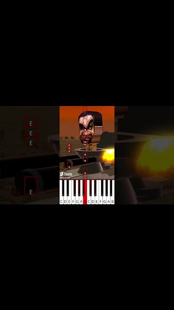 Help the Titan TV Man skibidi toilet 47 parody (@BigTastyAnimations) - Octave Piano Tutorial