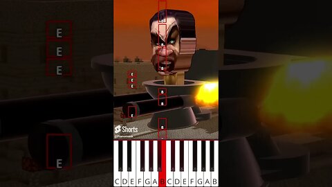 Help the Titan TV Man skibidi toilet 47 parody (@BigTastyAnimations) - Octave Piano Tutorial