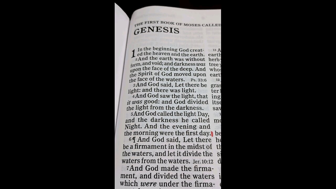 Bible Reading Genesis Chapter 1 Verse 1