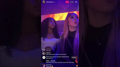 Lena.Daviss Instagram Live. IG Model Lena in the club with her baddie friend turning up. 27.02.23.