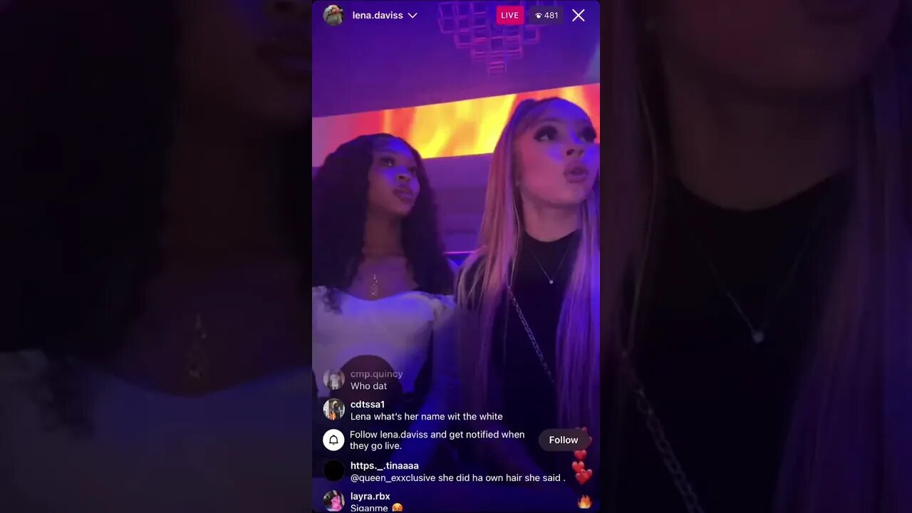 Lena.Daviss Instagram Live. IG Model Lena in the club with her baddie friend turning up. 27.02.23.