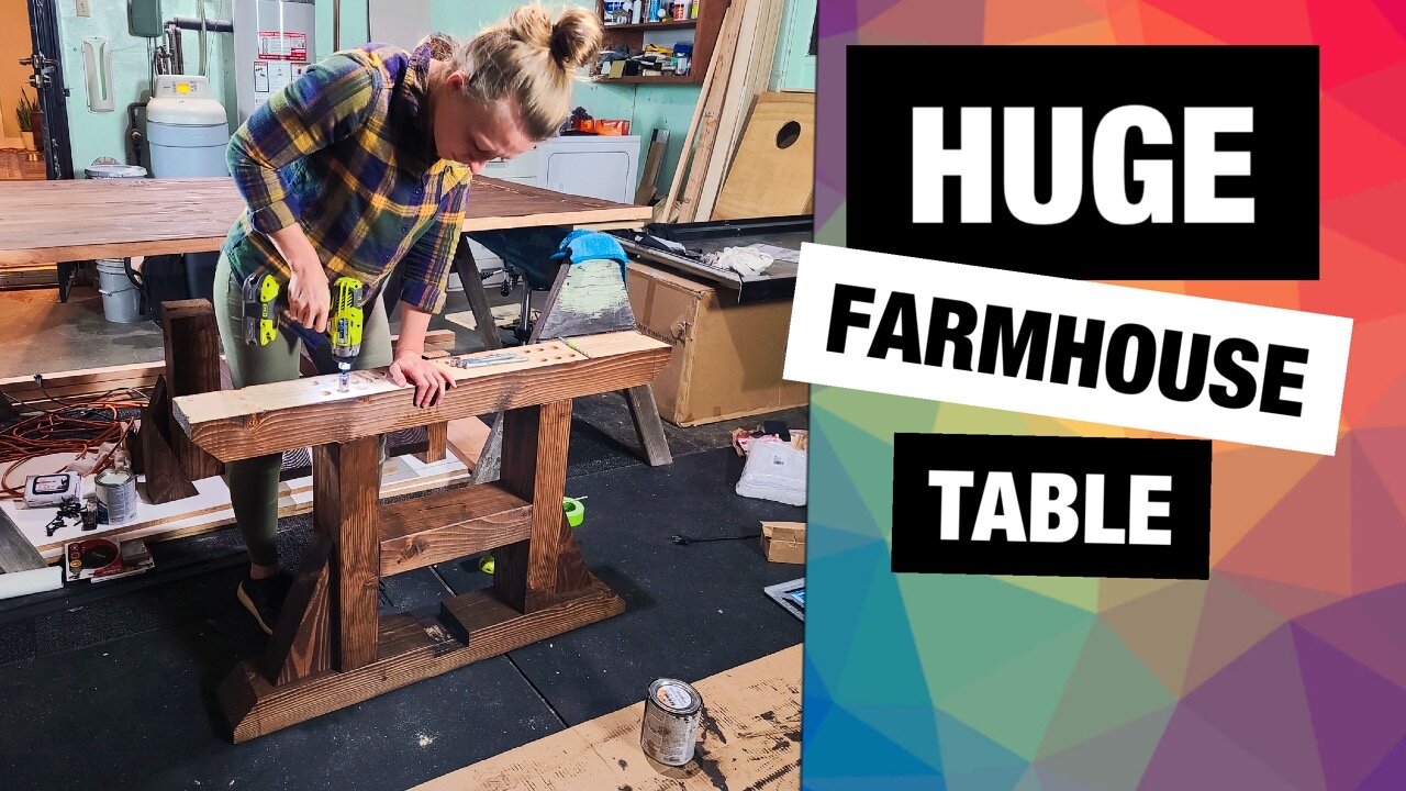 HUGE diy Farmhouse Dining Table