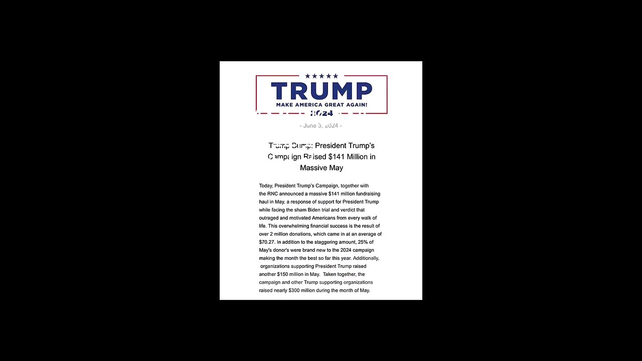 TRUMP RAISED 141 MILLION DOLLARS AFTER THE VERDICT