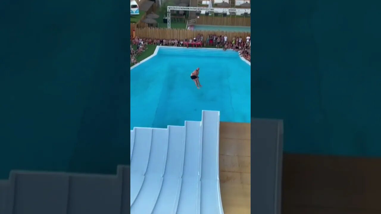 Man Goes Over The Edge Of The Worlds Craziest Waterslide??!!! #shorts #shortvideo #shortsyoutube
