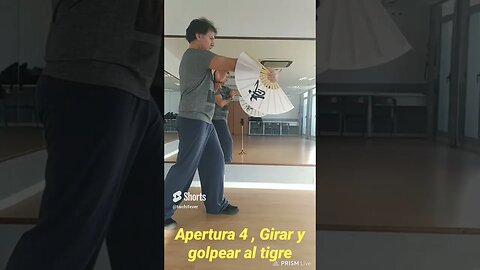 Ejercicios de Tai chi con abanico, Girar y golpear al tigre #shorts #viral #shortsvideo #relaxing