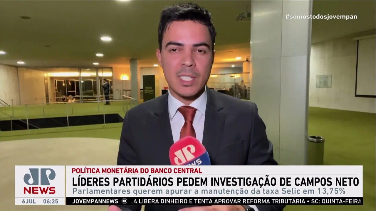 Líderes entregam a Pacheco petição para ouvir Campos Neto no plenário do Senado