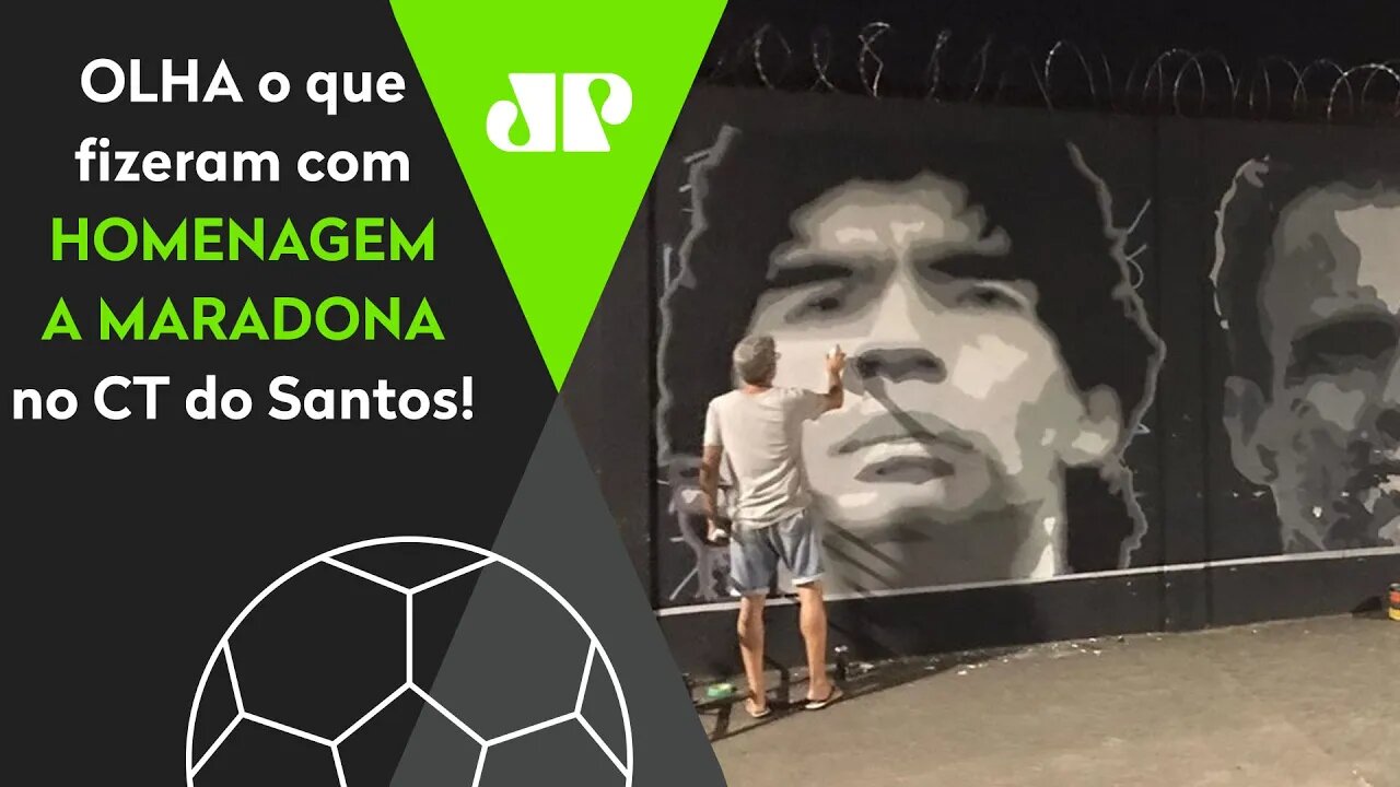 "É UM ABSURDO!" OLHA o que fizeram com homenagem a Maradona no CT do Santos!
