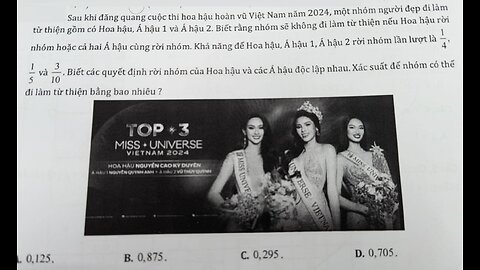 Toán 11: Xác suất: Sau khi đăng quang cuộc thi hoa hậu hoàn vũ 2024, một nhóm