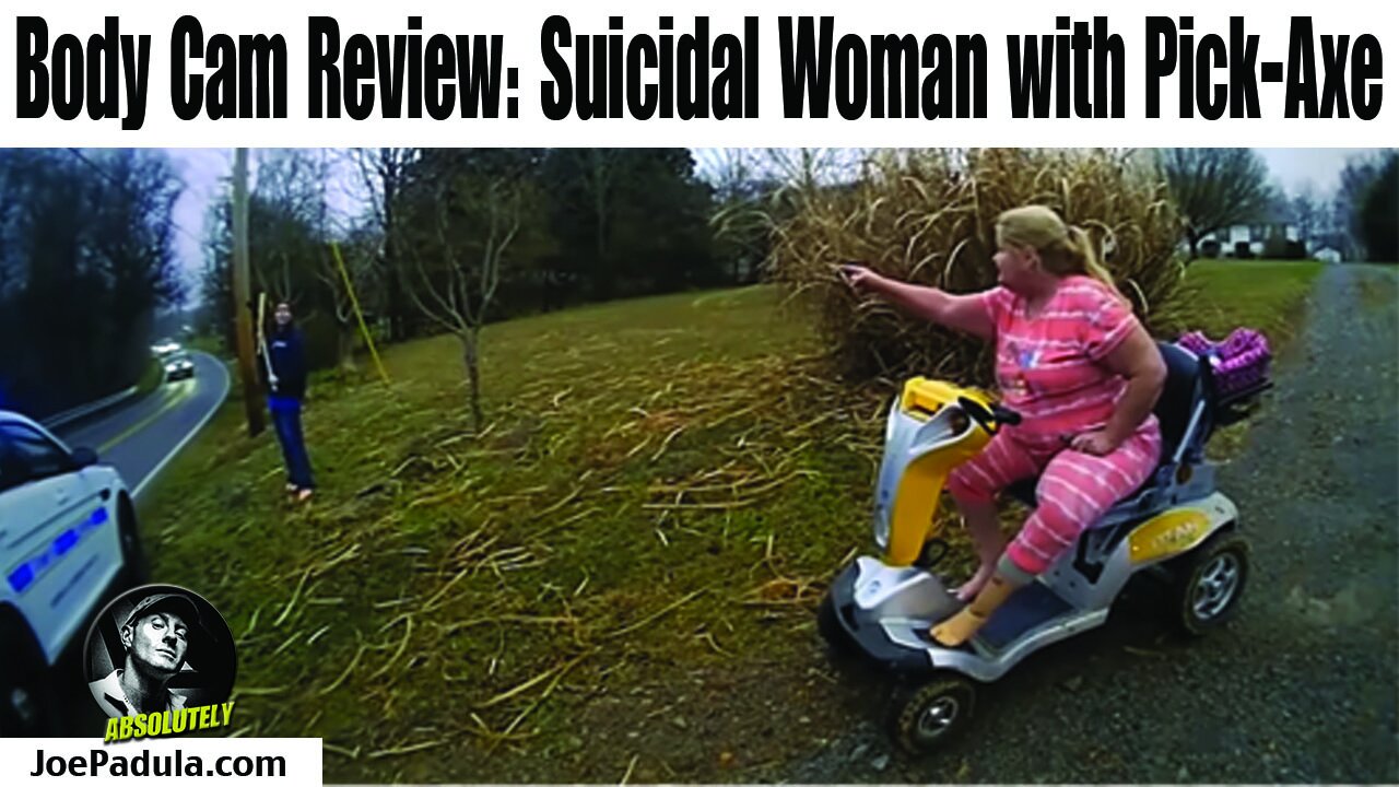 Reaction Video: Suicidal Woman with Pick Axe attacks Nashville Cop. Mom on Scooter Arrives