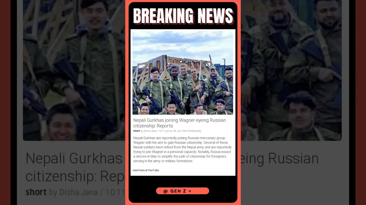 Retired Nepali Gurkhas Join Russian Mercenary Group to Obtain Citizenship