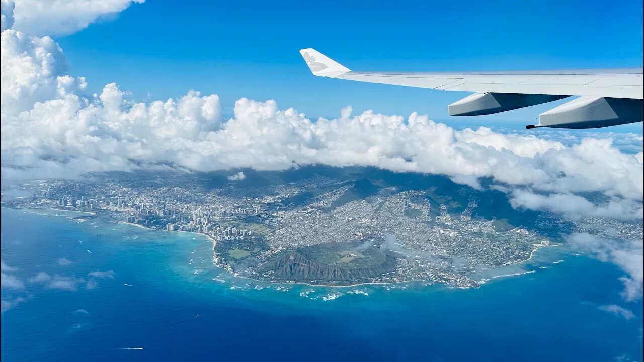 Incredible View of Oahu - Hawaiian Airlines Airbus A330 Takeoff Honolulu