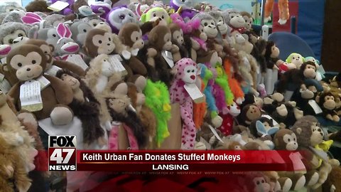 Keith Urban fan donates hundreds of stuffed monkeys to Sparrow patients