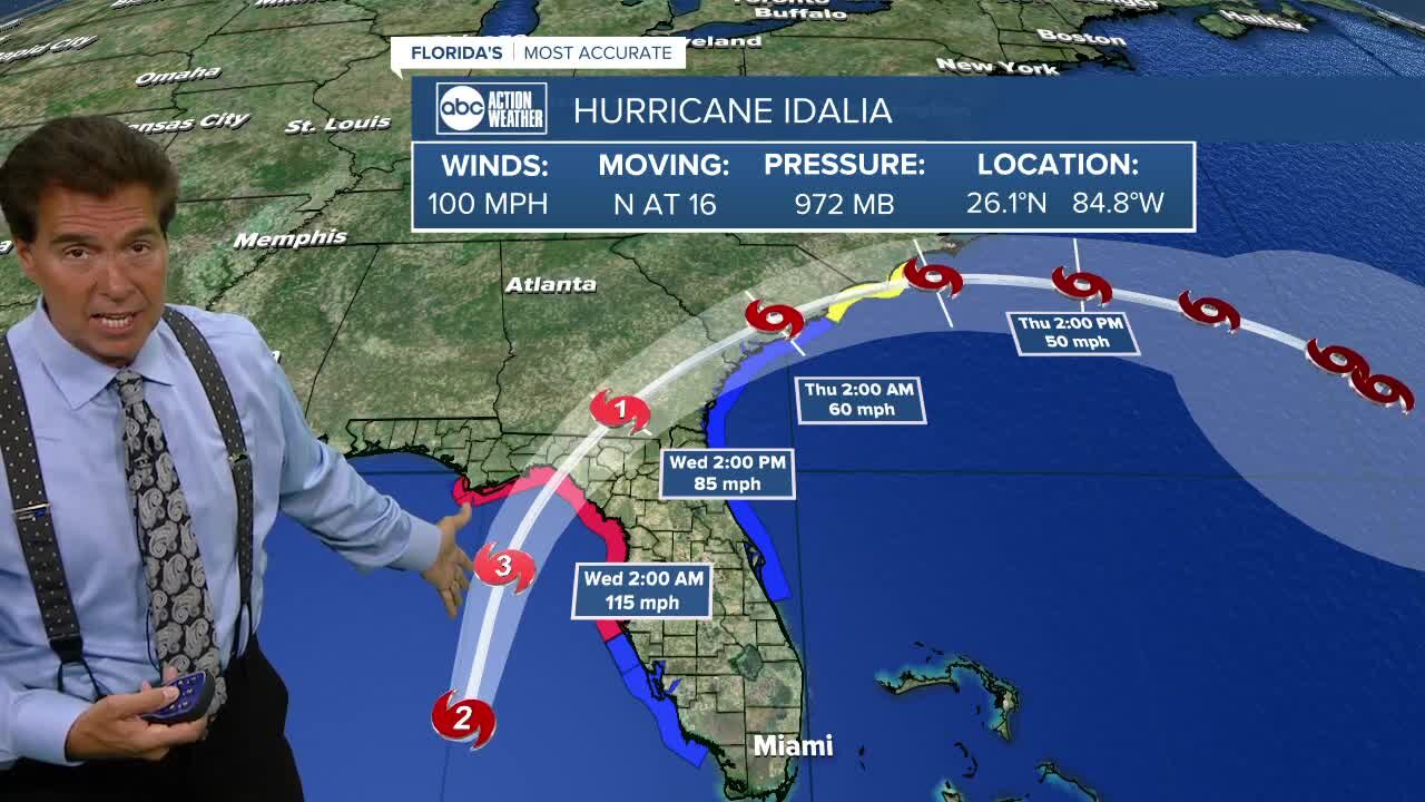 Idalia now Category 2; storm conditions expected Tuesday night into Wednesday