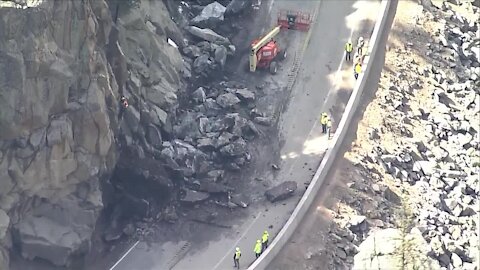 Chopper: Rockslide closes Colorado Highway 119 in Boulder Canyon