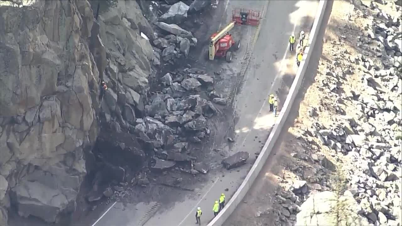 Chopper: Rockslide closes Colorado Highway 119 in Boulder Canyon