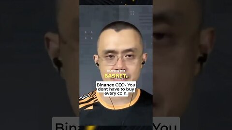 Binance CEO CZ You dont need to buy every crypto coin #cz #binance #crypto #cryptocurrency #newcoins