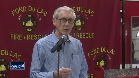 Gov. Evers visits flooded areas of Fond du Lac