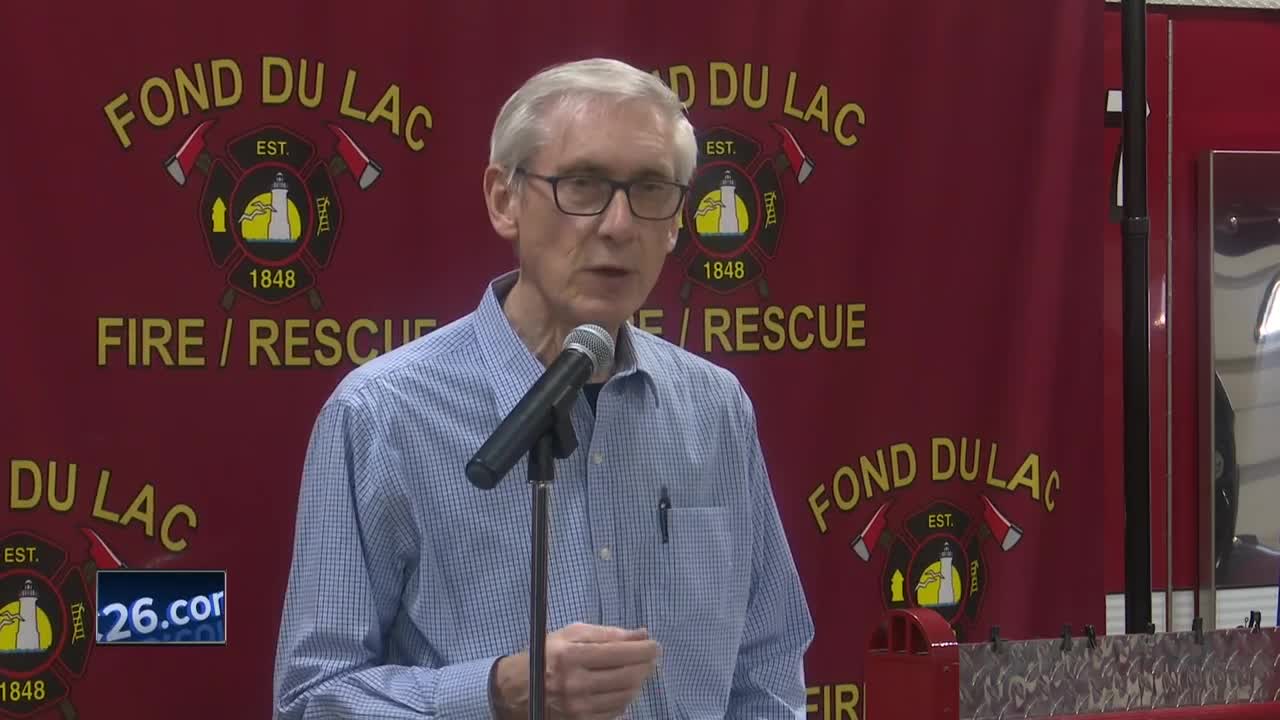 Gov. Evers visits flooded areas of Fond du Lac