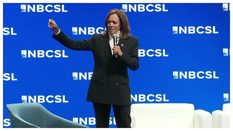 Kamala Harris speaks at National Black Caucus, but has nothing new to say, except "Merry Christmas"