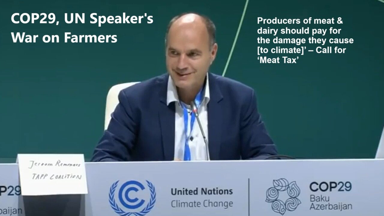 COP29 Speaker Calls For Producers Of Meat & Dairy Pay Climate Damage Tax
