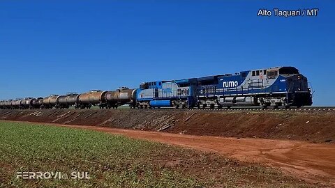 Trens na Ferronorte, em Alto Taquari - Mato Grosso