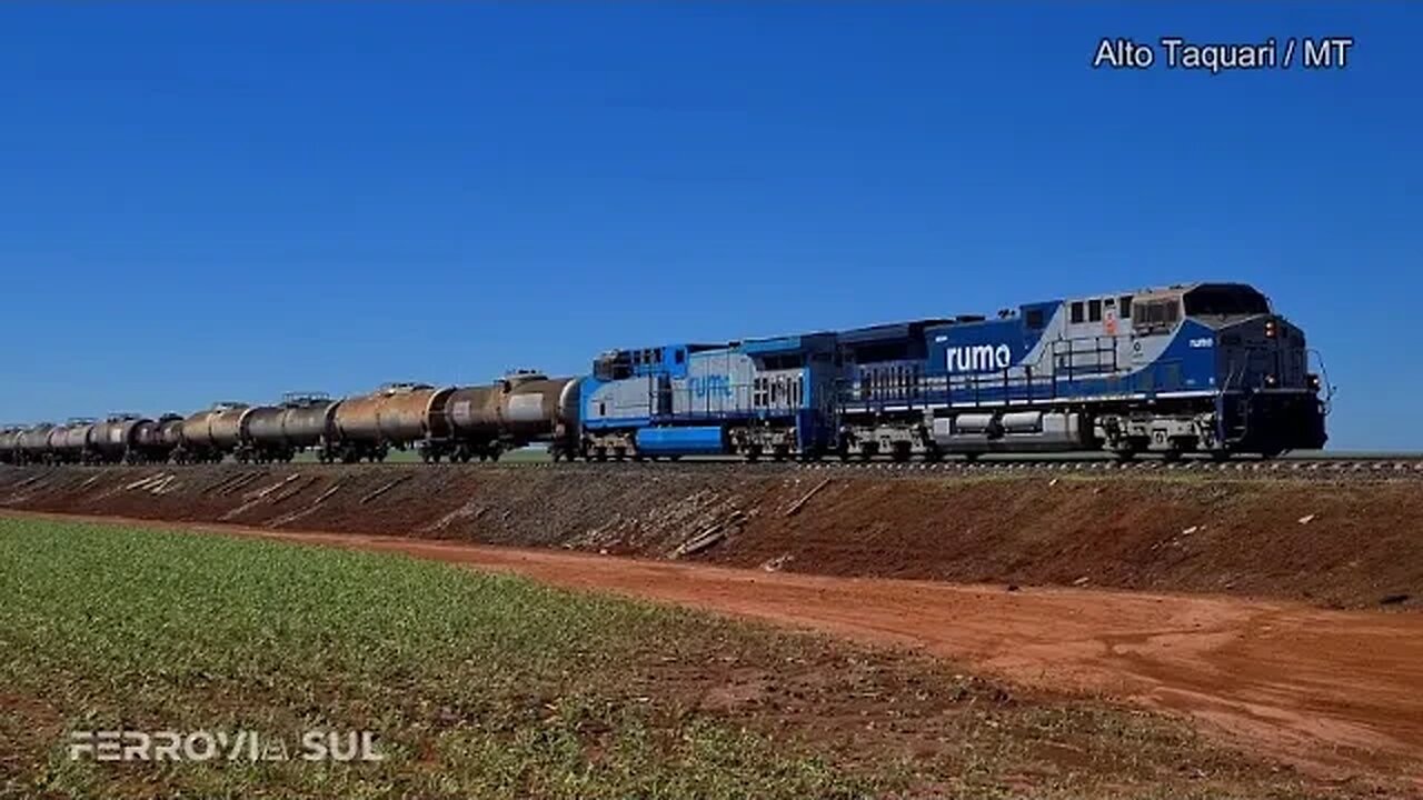 Trens na Ferronorte, em Alto Taquari - Mato Grosso
