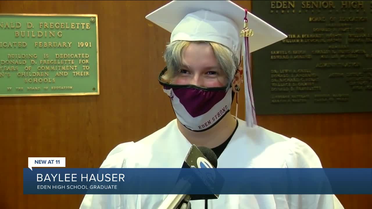 "Diploma drive-thru" at Eden High School