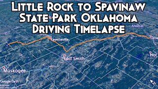 LITTLE ROCK TO SPAVINAW STATE PARK OKLAHOMA DRIVING TIMELAPSE \ Garmin DriveAssist 50 Dashcam Video