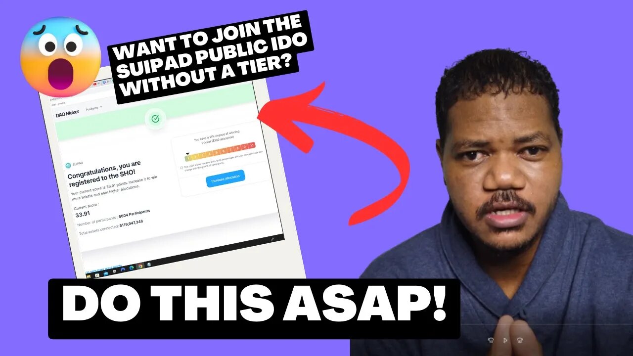 Missed The Sui Allowist Sale? Don't Miss The Suipad $SUIP Public IDO On Daomaker. No Tier Needed!