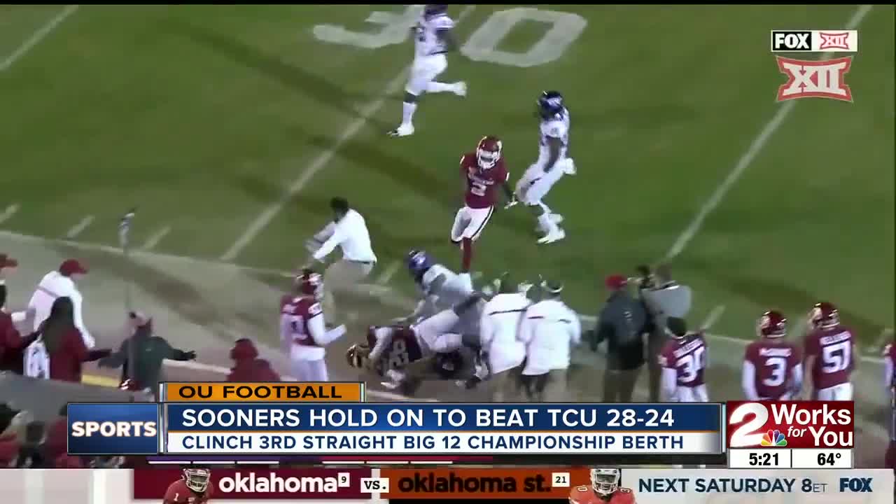 Sooners Beat TCU on Senior Night 28-24