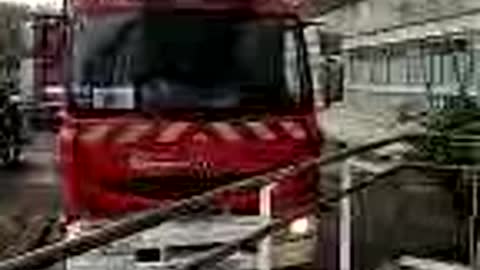 prefecture Evry in Essone France on fire