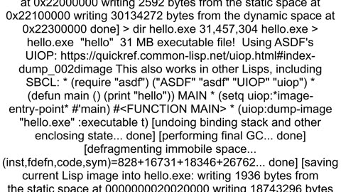 Compiling Common Lisp to an executable