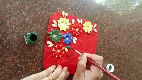 wall decor ideas with cake board and pumpkin seeds