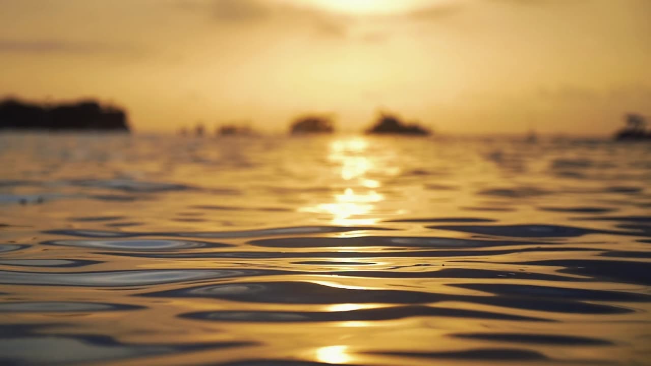 Sunset from water level view