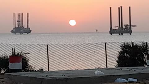 Sunrise in the oil fields of Fanar _ Red Sea _ Egypt