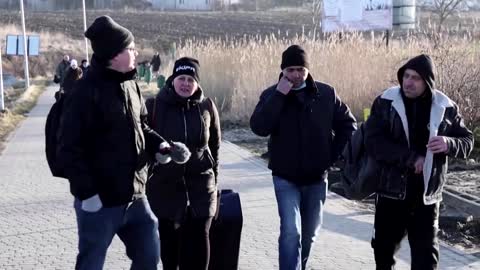 War has started, say Ukrainians fleeing to Poland