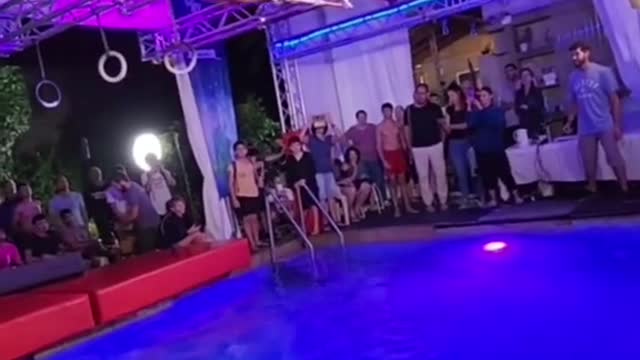 Almost went the length of the pool 🔥 (yehonatan.biton1IG) #swing #ninjachallenge #nodaysoff