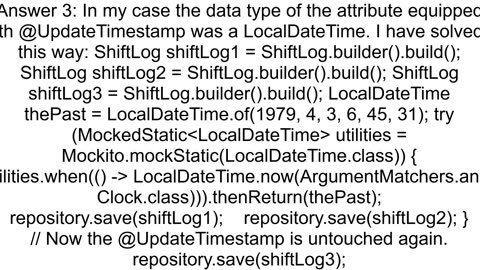 Disable CreationTimestamp in testing class