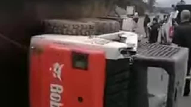 Aftermath of a Horrific Truck Collision