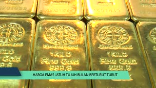 Harga Emas Jatuh Tujuh Bulan Berturut-Turut