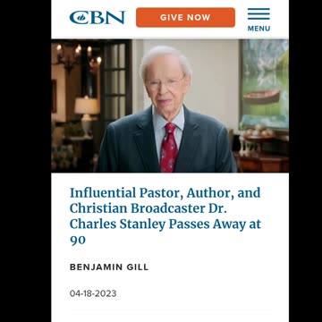 Pastor Charles Stanley passes away today!