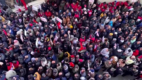 Tunisian union holds biggest protest yet