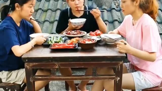 (Spicy Food Eating) - Rice with 5 kind of Chillies - Spicy mukbang ASMR #Shorts
