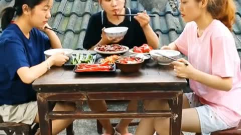 (Spicy Food Eating) - Rice with 5 kind of Chillies - Spicy mukbang ASMR #Shorts