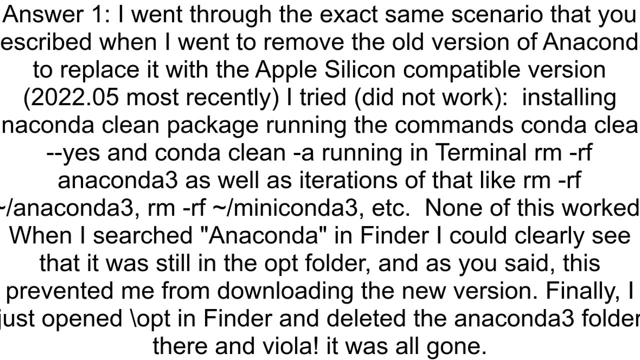 Cannot uninstall Anaconda on mac