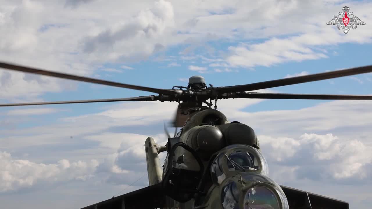Ka-52 and Mi-24 fight helicopters in combat denazification